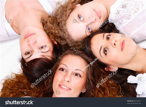 Group Happy Pretty Laughing Girls Over Stock Photo 60707941 Shutterstock