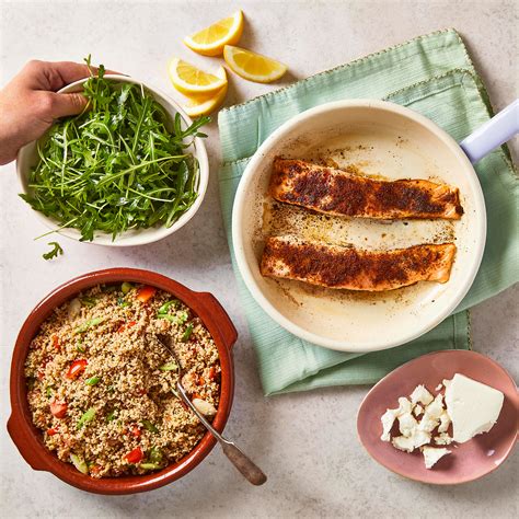 Maybe you would like to learn more about one of these? 10-Min Salmon With Tomato & Sumac Couscous Recipe | Gousto
