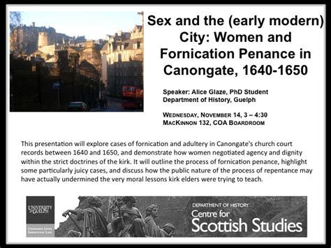 Alice Glaze Sex And The Early Modern City Women And Fornication