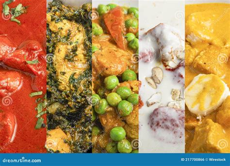 Collage Of A Colorful Variety Of Indian Food Stock Photo Image Of