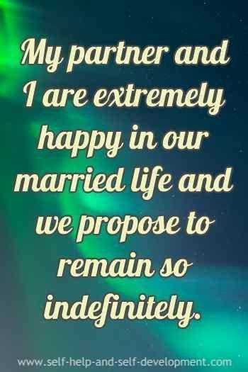 Marriage Affirmation For Indefinite Happiness In Married Life