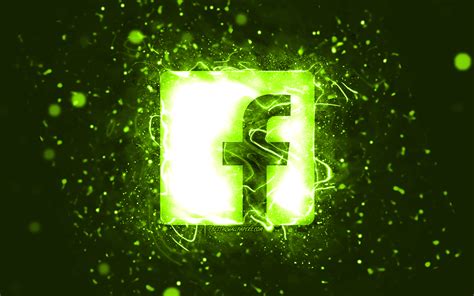 Download Wallpapers Facebook Lime Logo 4k Lime Neon Lights Creative