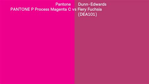 Pantone P Process Magenta C Vs Dunn Edwards Fiery Fuchsia Dea101 Side