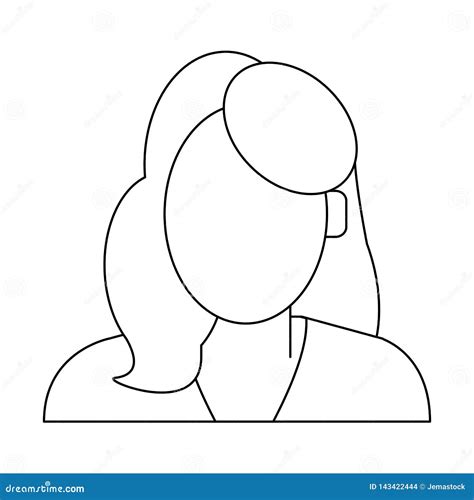 Businesswoman Avatar Profile In Black And White Stock Vector