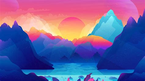 Abstract Sunset And Mountains