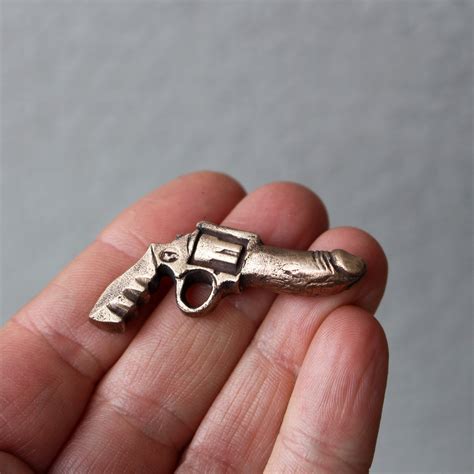 Dick Gun Miniature Penis Revolver Pendant Etsy Uk