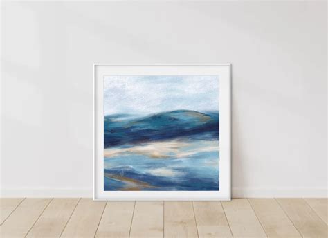 Blue Sea Abstract Art Abstract Ocean Wall Art Landscape Pain Inspire