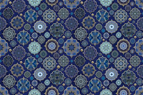 Buy Blue Moroccan Tile Elegance 2 Wallpaper Happywall