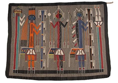 Navajo Weaving Of Holy People From The Nightway Chant Native