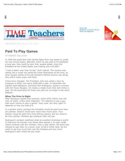 Time For Kids Classroom Home Paid To Play Games Wikispaces