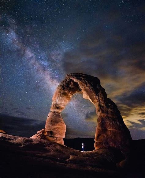 Delicate Arch Night Sky Arches National Park Arches National Park