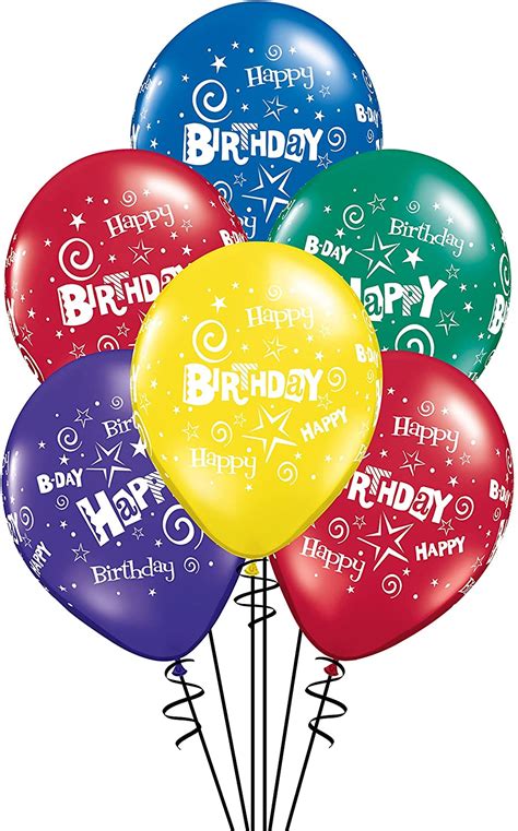 11 Happy Birthday Latex Balloons 6 Pack