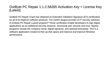 Outbyte Pc Repair 11258265 Activation Key License Key Latestamtjzpdf