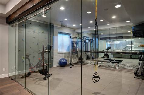 In Home Gym With Glass Walls Basement Workout Room Gym Room At Home
