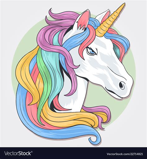 Unicorn Full Color Rainbow Royalty Free Vector Image