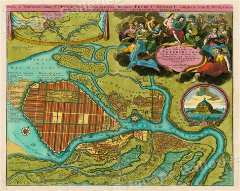It is a major historical and cultural center, as well as russia's second largest city. 1723 St. Petersburg Russia Historic Vintage Style Wall Map - 20x24 | eBay
