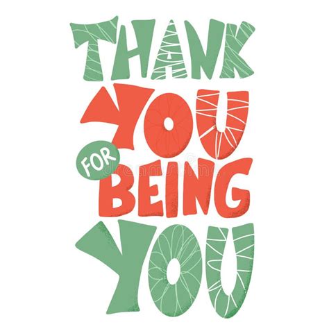 Thank You For Being You Quote Vector Stock Vector Illustration Of