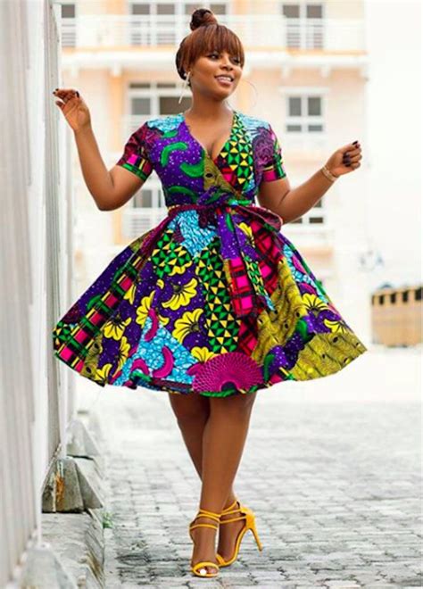 African Print Wrap Dress Flare Dress Ankara Ankara Print Etsy African Print Dresses Latest