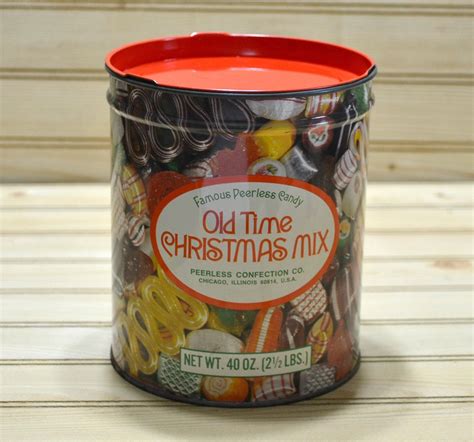 Vintage Candy Tin Peerless Old Time Christmas Mix Tin Pearless Etsy