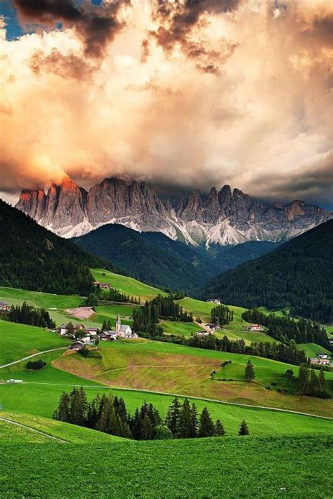 The Italian Countryside With The Dolomites In The Northern Italian Alps