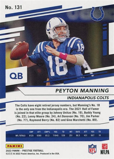 2022 Panini Prestige 131 Peyton Manning Trading Card Database
