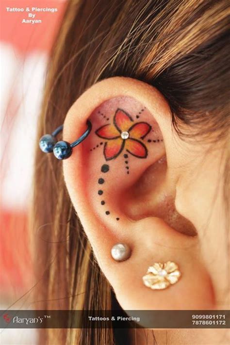 Flower Tattoo Ear Piercing Wiki Tattoo
