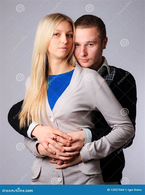 Guy And Girl Hugging Stock Photo Image Of People Isolated 12927044