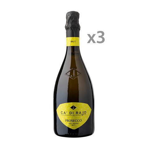 3 Bottles Prosecco Doc Treviso Brut Ca Di Rajo