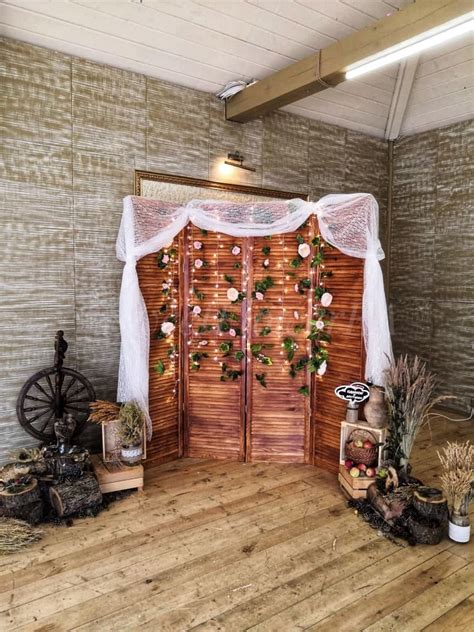 Wooden Folding Screen Wedding Backdrop Wood Stand Rustic Etsy