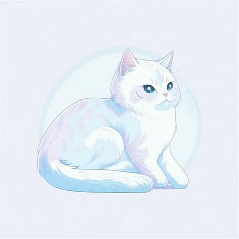 Premium Ai Image Cute Cat Pastel Color