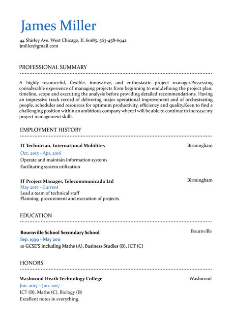 Good Simple Resume Examples