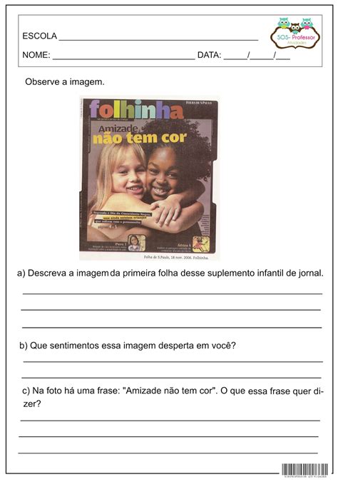 Atividade Sobre Preconceito 2 Ano