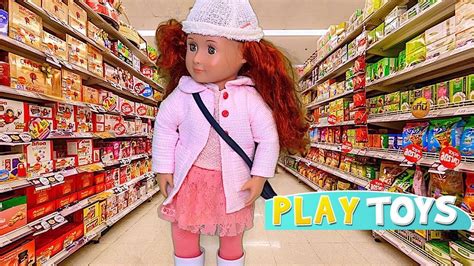 Baby Doll Supermarket Grocery Shopping For Dinner With Friends Play