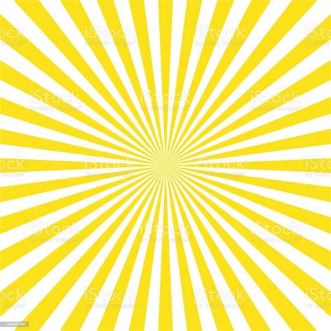 Sun Rays Retro Vintage Style On Yellow Background Sunburst Pattern