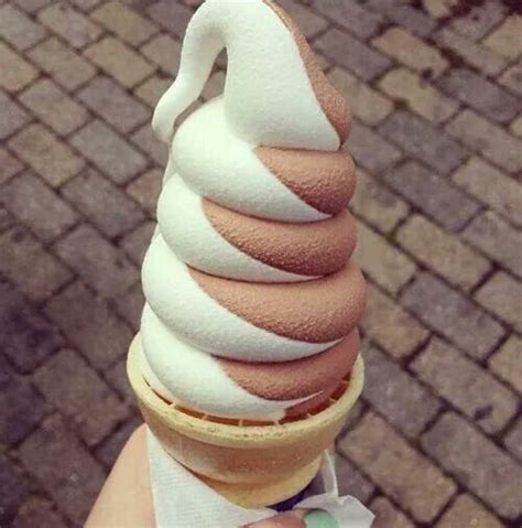 Vanilla Chocolate Swirl Cone Yummy Ice Cream Soft Serve Ice Cream Love Ice Cream