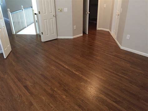 Our beams are made of cedar which has more red than this reclaimed white pine. white oak installed, sanded, popped, stained with DuraSeal ...