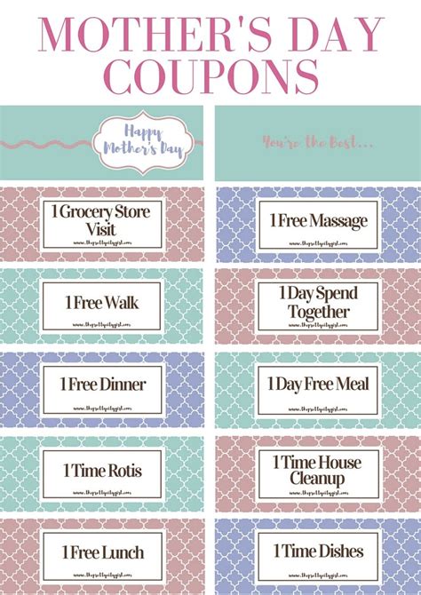 Best Mothers Day T Free Printable Coupons Diy Coupons Booklet