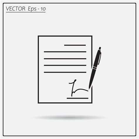 Contrat Commercial Avec Signature Icône Vectorielle Plate Vecteur Premium