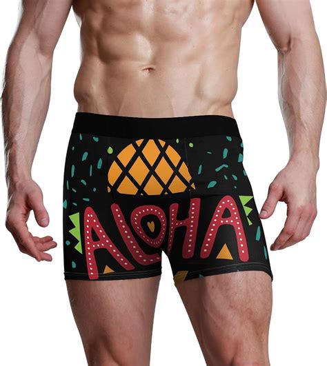 Men S Sexy Boxer Briefs Stretch Aloha Summer Pineapple Underpants