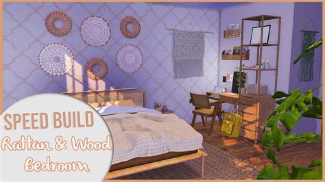 The Sims 4speed Build Rattan And Wood Teen Bedroom Cc Links Youtube