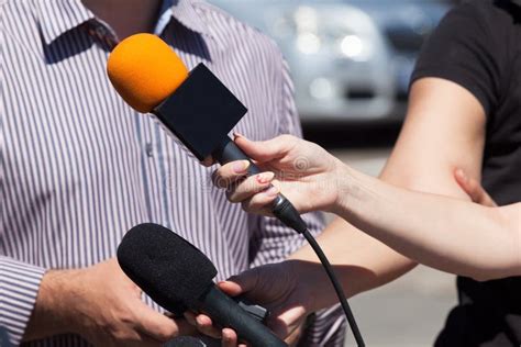 Media Interview Microphone Stock Photo Image Of Journalist Sound