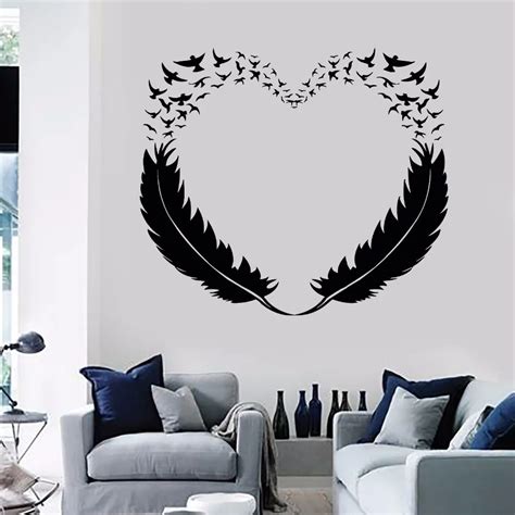 Feather Birds Nature Hall Living Tree Wall Art Stickers Decals Vinyl