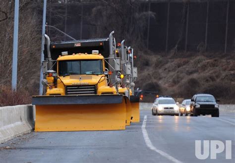 Photo Snow Plows Wait On 495 As A Snow Storm Heads Up The Coast In
