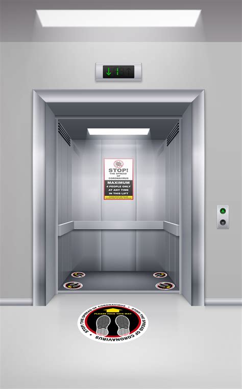 Social Distancing Lift Graphics And Elevator Markers