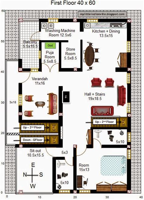 40×60 House Plans West Facing Acha Homes