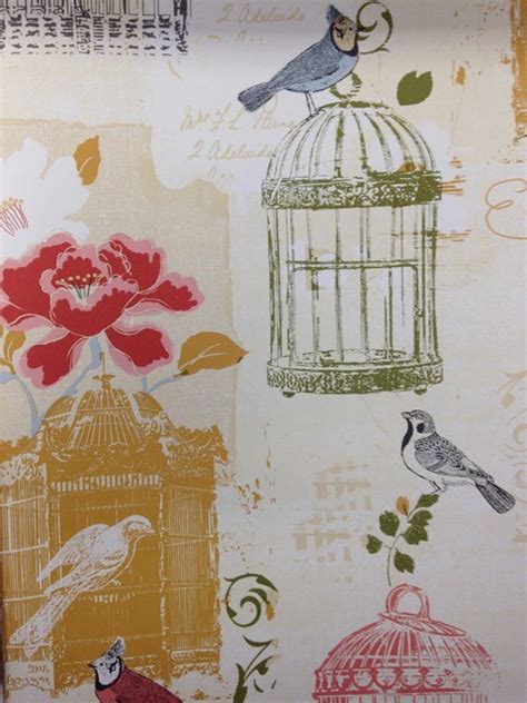 Bird Cage Kitchen Wallpaper Traditional Wallpaper