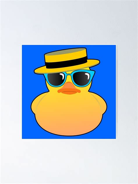 Rubber Duck Ducky Wearing Boater Hat And Sunglasses Poster For Sale