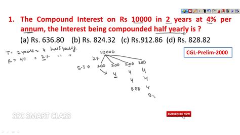 The Compound Interest On Rs 10000 In 2 Years At 4 Percent Per Annum The