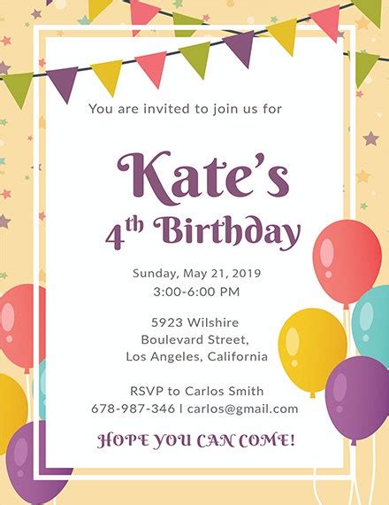 11 Birthday Invitation Templates Psd Ai Word Pages