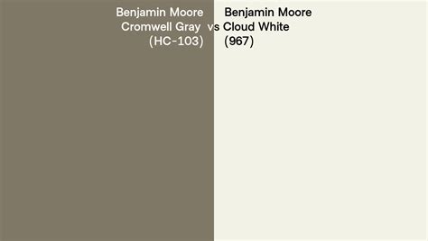 Benjamin Moore Cromwell Gray Vs Cloud White Side By Side Comparison